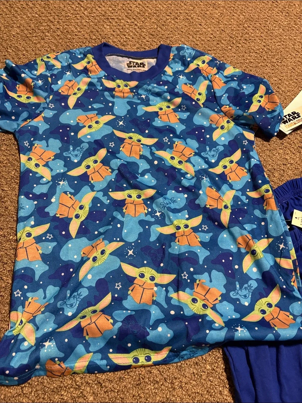 NWT -Star Wars Blue Baby Yoda (Grogu) Kids Pajama Set